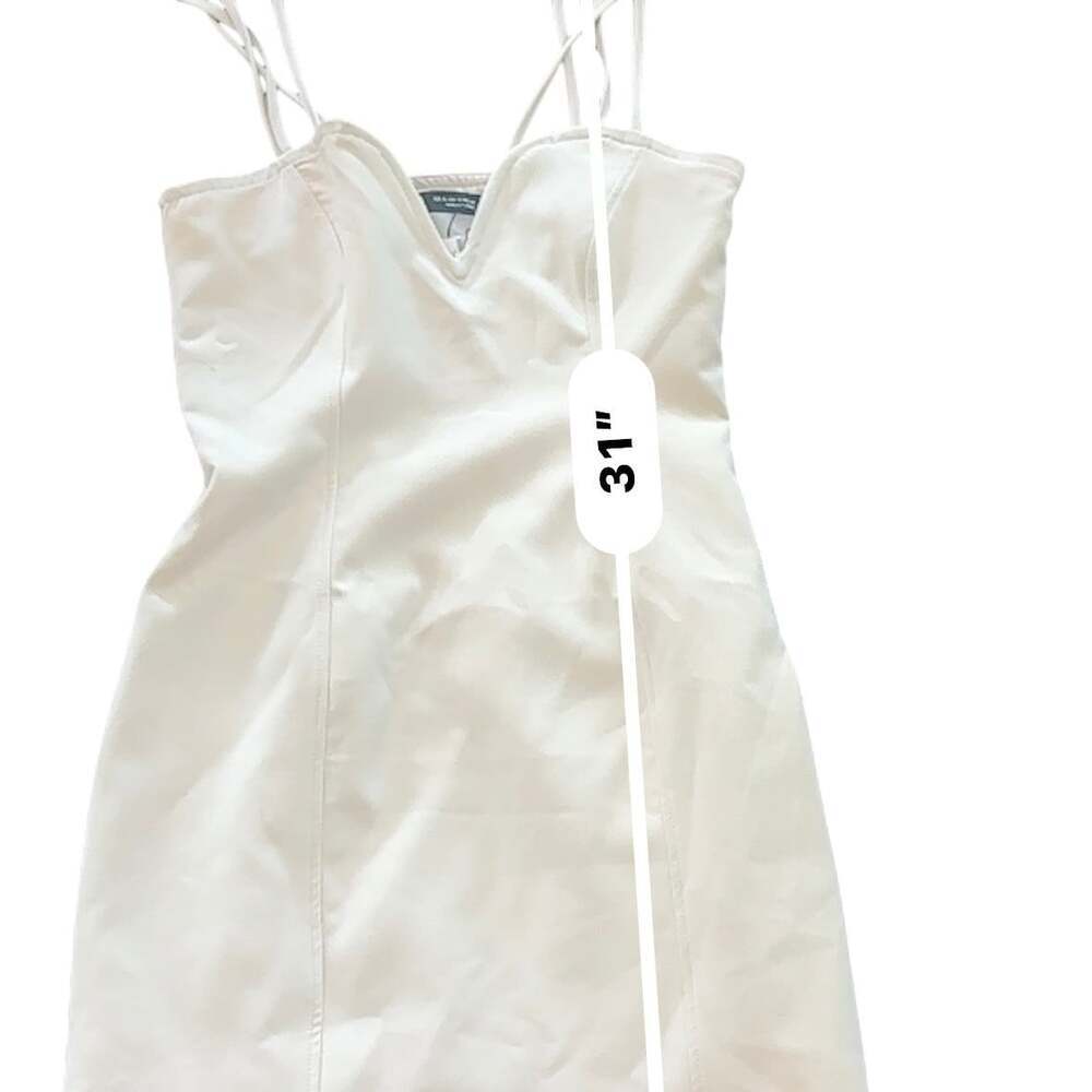 Zara NWT Triple Strap Corset Bodycon Mini Dress Cream Ivory Small - Picture 16 of 16